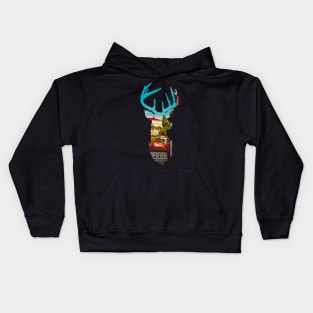 French countryside deer stag bust Kids Hoodie